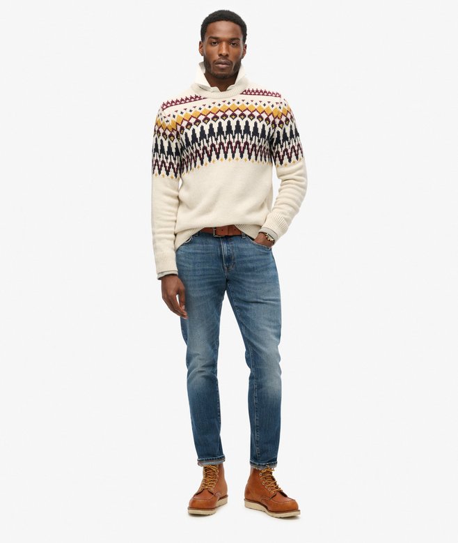 Superdry Jersey De Punto Con Cuello Redondo Y Grecas Alpinas