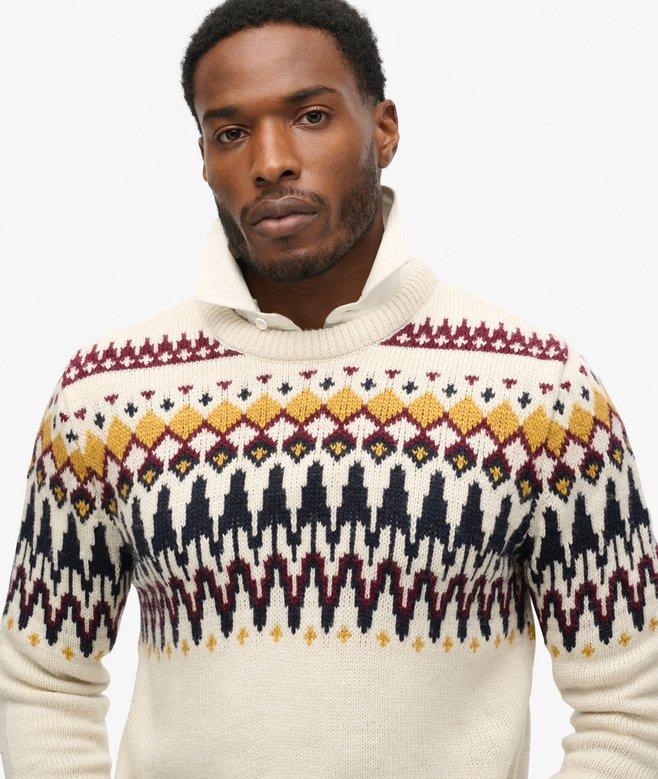 Superdry Jersey De Punto Con Cuello Redondo Y Grecas Alpinas