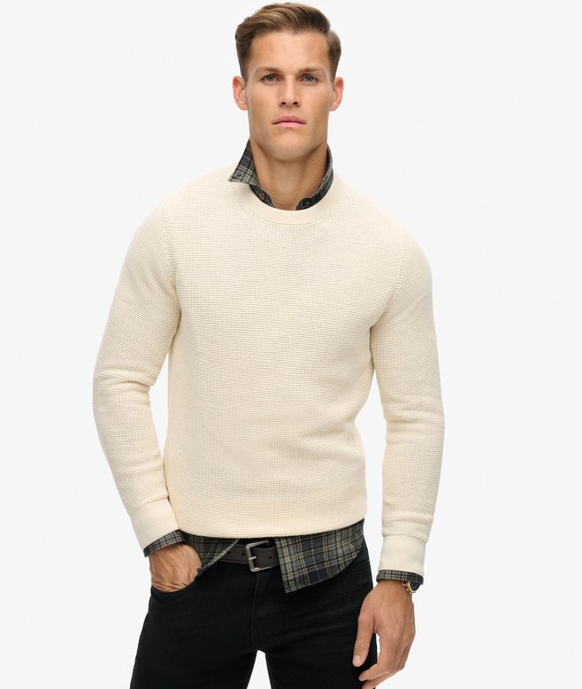 superdry Jersey de punto con cuello redondo y textura
