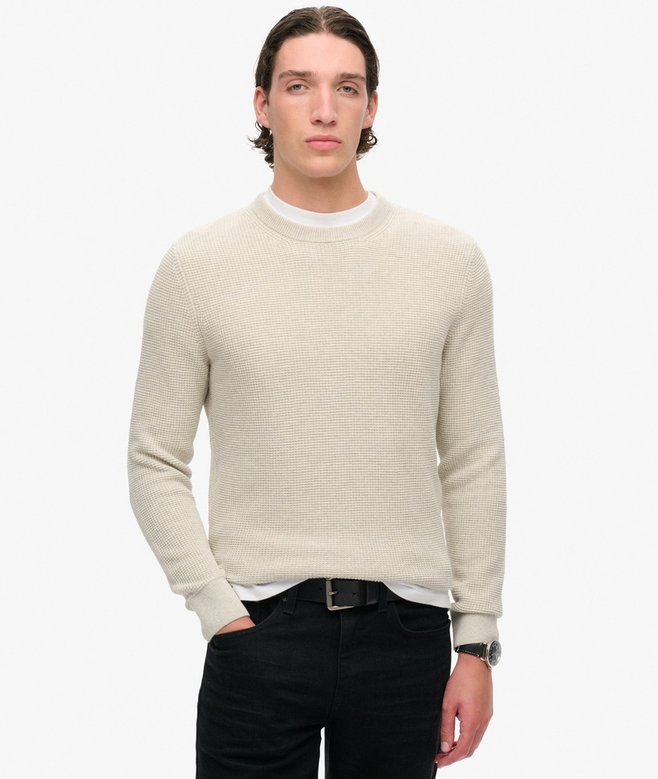 superdry Jersey de punto con cuello redondo y textura