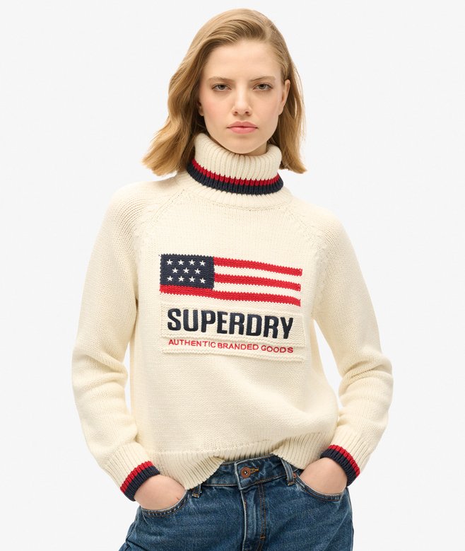 Superdry Jersey De Punto Con Cuello Vuelto Americana
