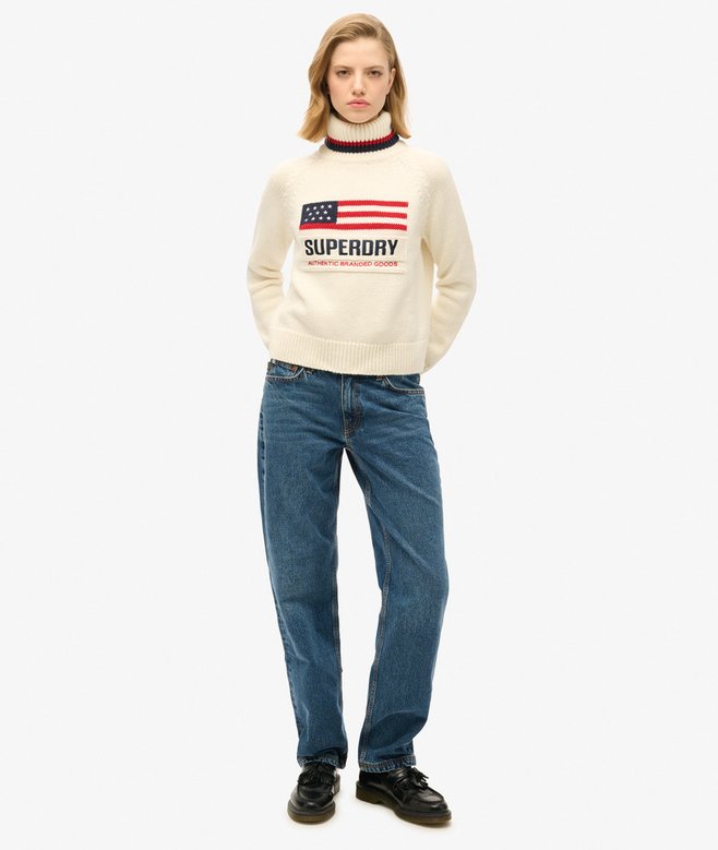 Superdry Jersey De Punto Con Cuello Vuelto Americana