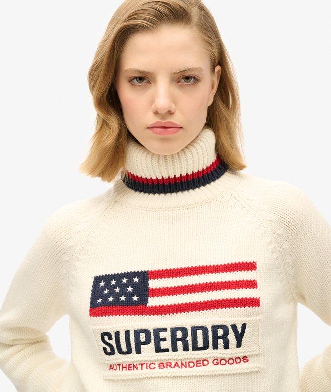 Superdry Jersey De Punto Con Cuello Vuelto Americana