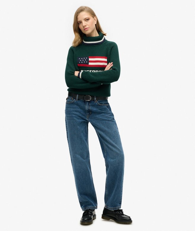 Superdry Jersey De Punto Con Cuello Vuelto Americana