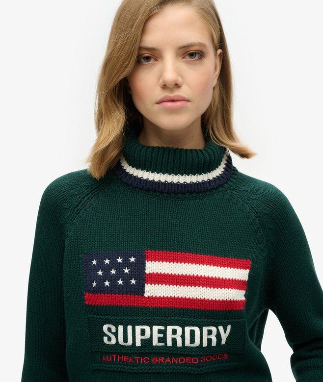 Superdry Jersey De Punto Con Cuello Vuelto Americana