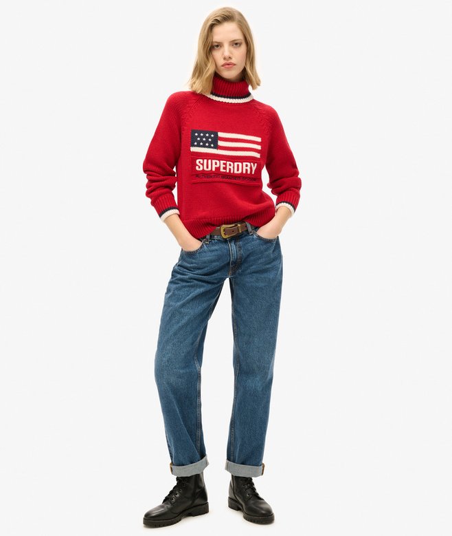 Superdry Jersey De Punto Con Cuello Vuelto Americana