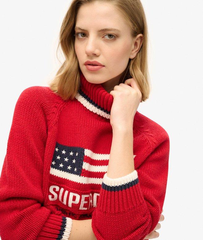 Superdry Jersey De Punto Con Cuello Vuelto Americana
