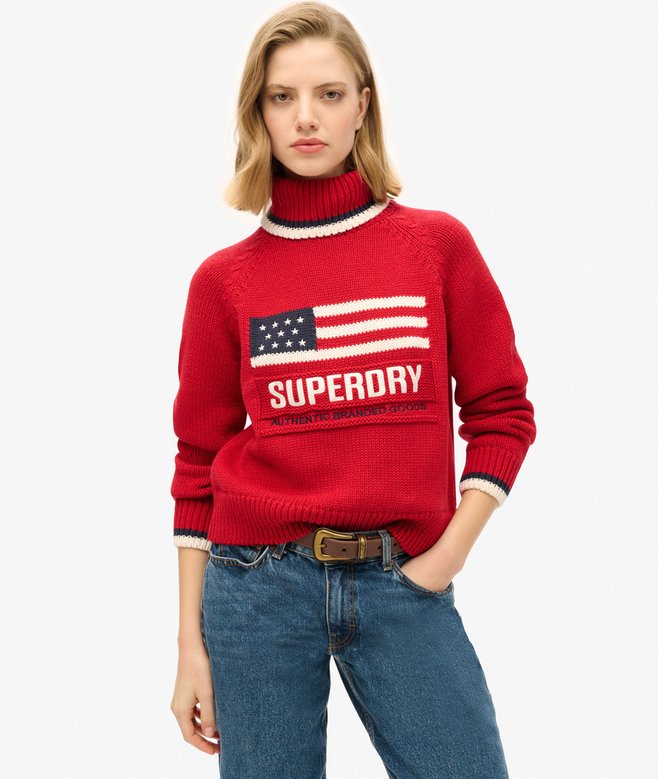 superdry Jersey de punto con cuello vuelto Americana