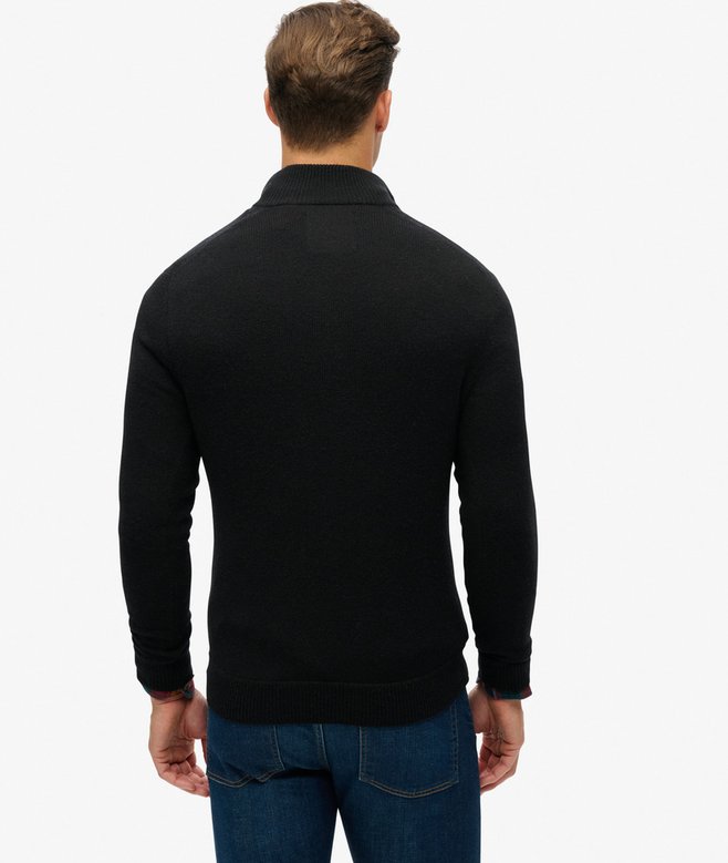 Superdry Jersey De Punto Con Media Cremallera Y Bordado Essential