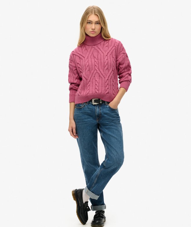 Superdry Jersey De Punto Trenzado Con Cuello De Polo