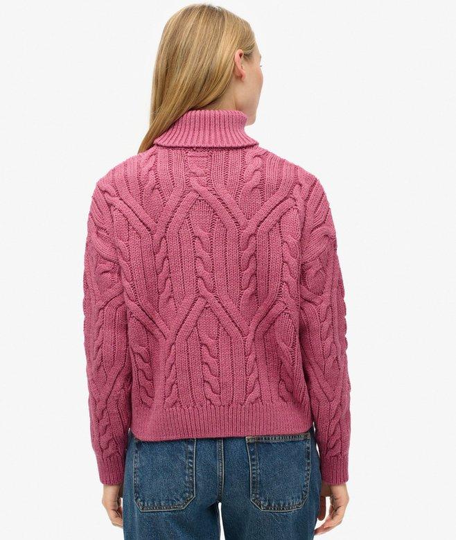 Superdry Jersey De Punto Trenzado Con Cuello De Polo