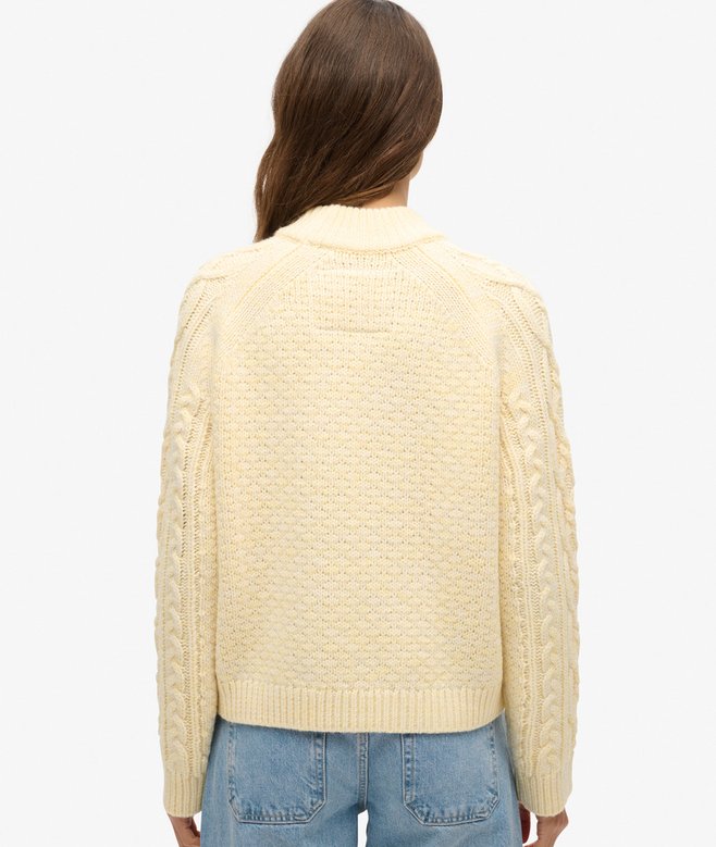 Superdry Jersey De Punto Trenzado Con Cuello Perkins