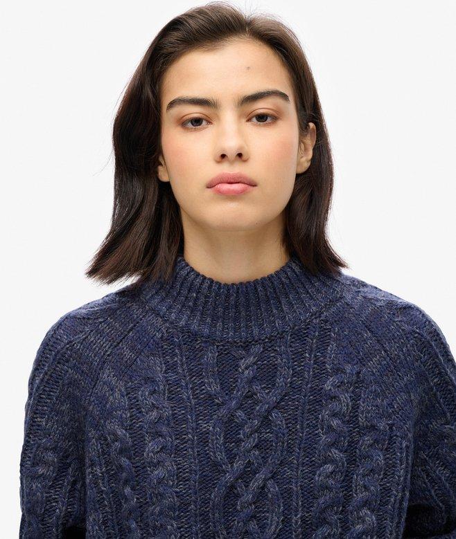 Superdry Jersey De Punto Trenzado Con Cuello Perkins