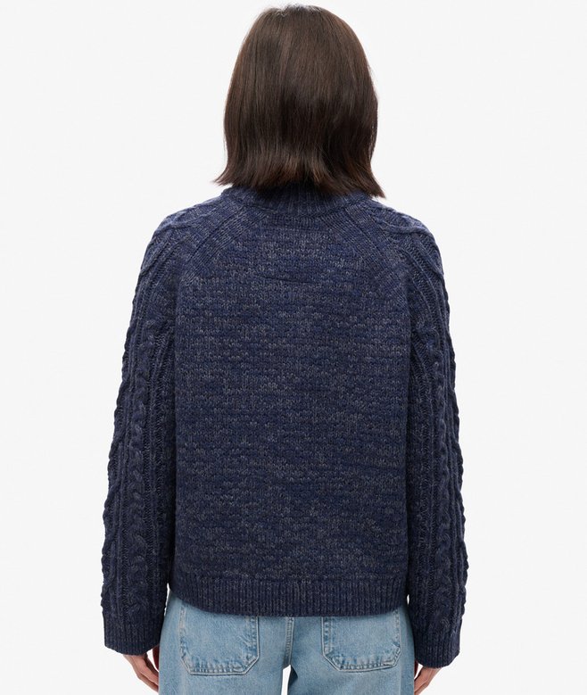Superdry Jersey De Punto Trenzado Con Cuello Perkins