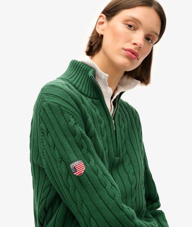 Superdry Jersey De Rugby De Punto Con Media Cremallera