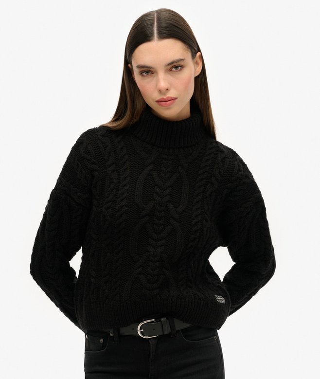 superdry Jersey en punto trenzado con cuello de polo