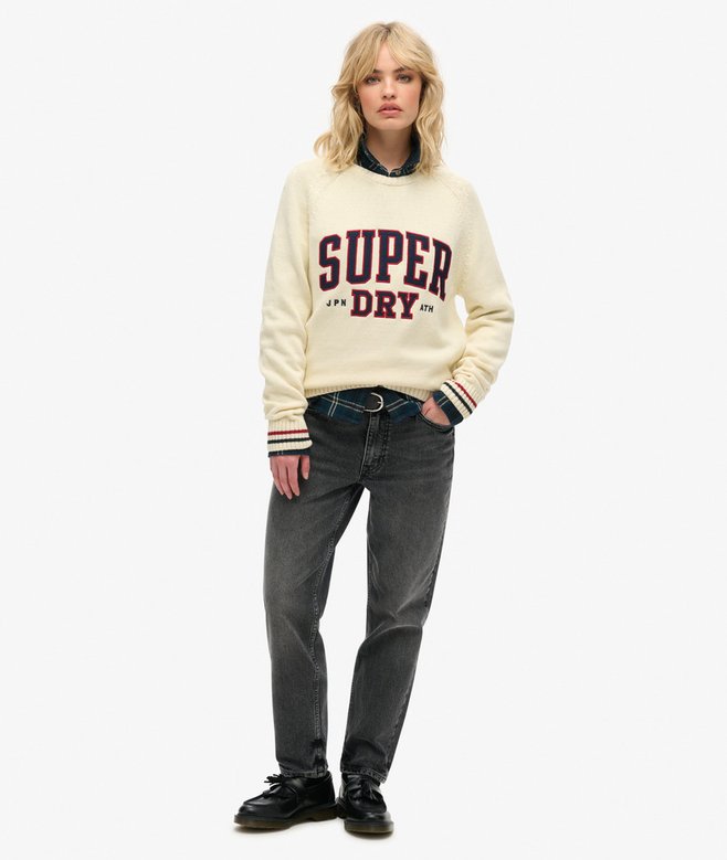 Superdry Jersey Gráfico Holgado De Punto Con Cuello Redondo