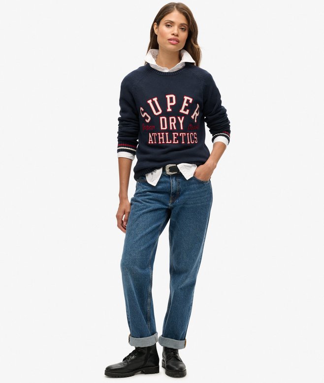 Superdry Jersey Gráfico Holgado De Punto Con Cuello Redondo