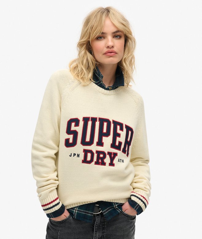 superdry Jersey gráfico holgado de punto con cuello redondo