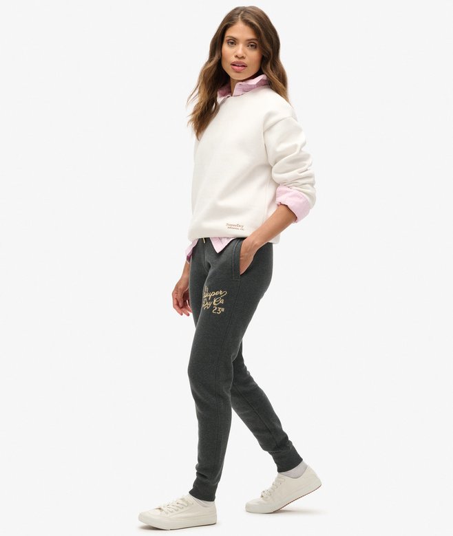 Superdry Joggers Ajustados Con Logotipo Metalizado Luxe
