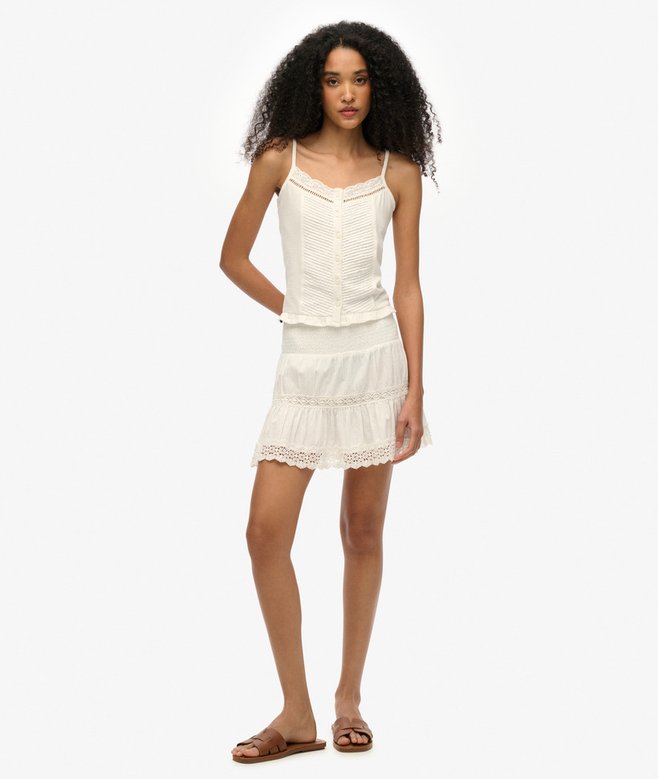 superdry Minifalda en mezcla de tejidos con encaje Ibiza