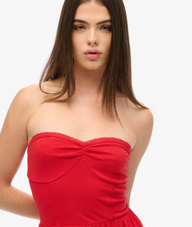 Superdry Minivestido Bandeau De Encaje De Los Años 50