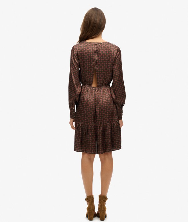 Superdry Minivestido De Jacquard Con Cuello Drapeado