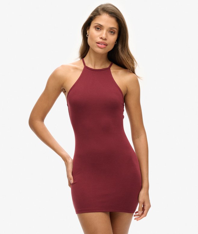 superdry Minivestido de punto de tirantes con espalda olímpica