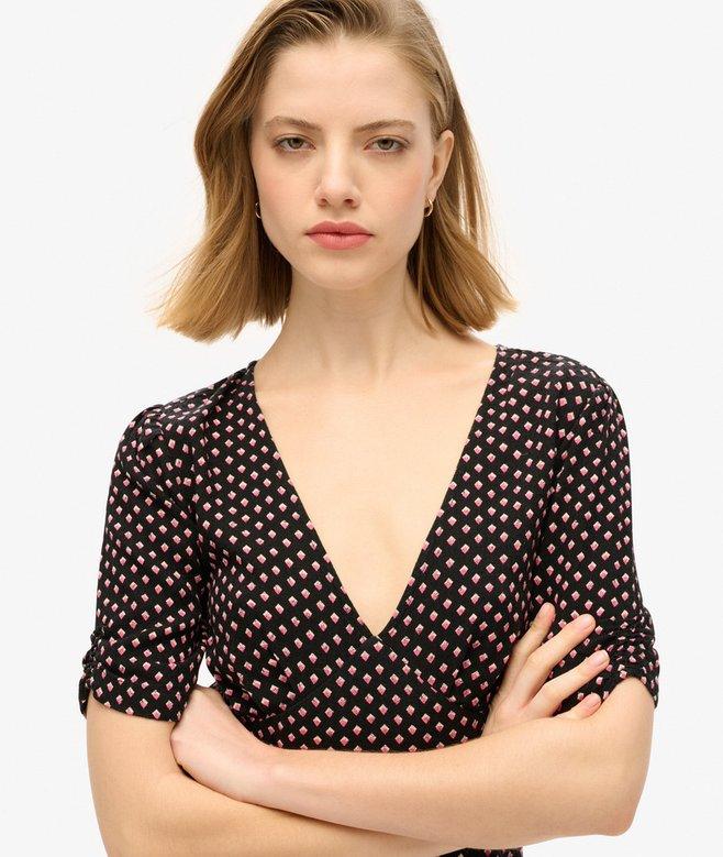 Superdry Minivestido De Té De Manga Corta Con Estampado