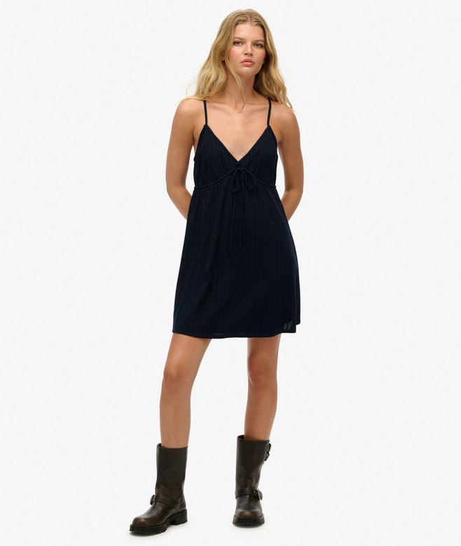 Superdry Minivestido De Tirantes Con Tejido Con Textura