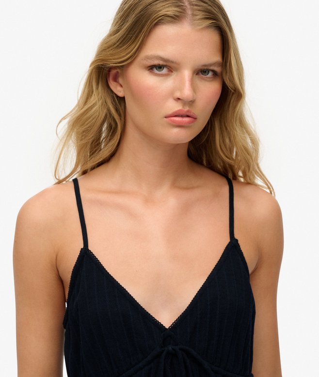 Superdry Minivestido De Tirantes Con Tejido Con Textura