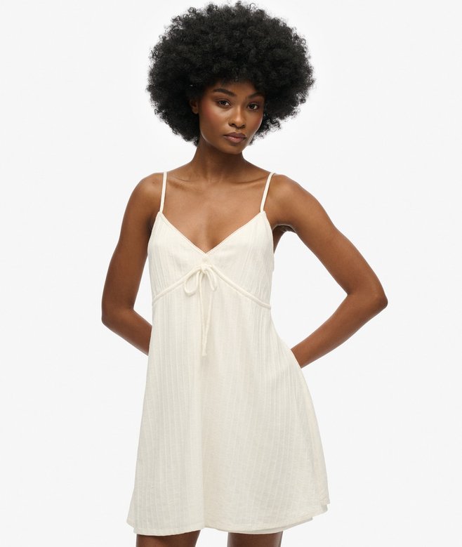 superdry Minivestido de tirantes con tejido con textura