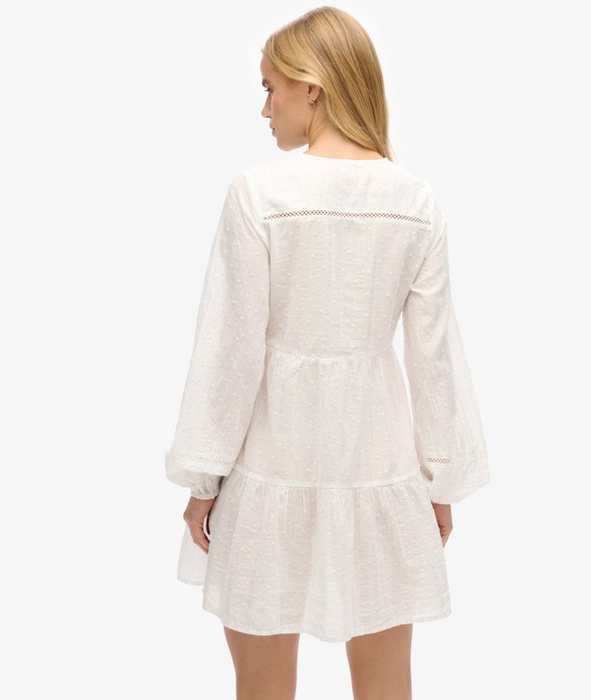 Superdry Minivestido Escalonado Brillante De Manga Larga Ibiza