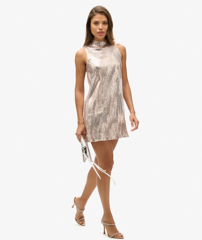Superdry Minivestido Evasé De Lentejuelas Sin Mangas
