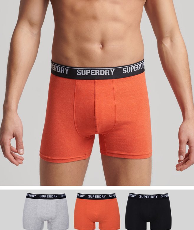 superdry Pack de tres calzoncillos bóxer de algodón orgánico