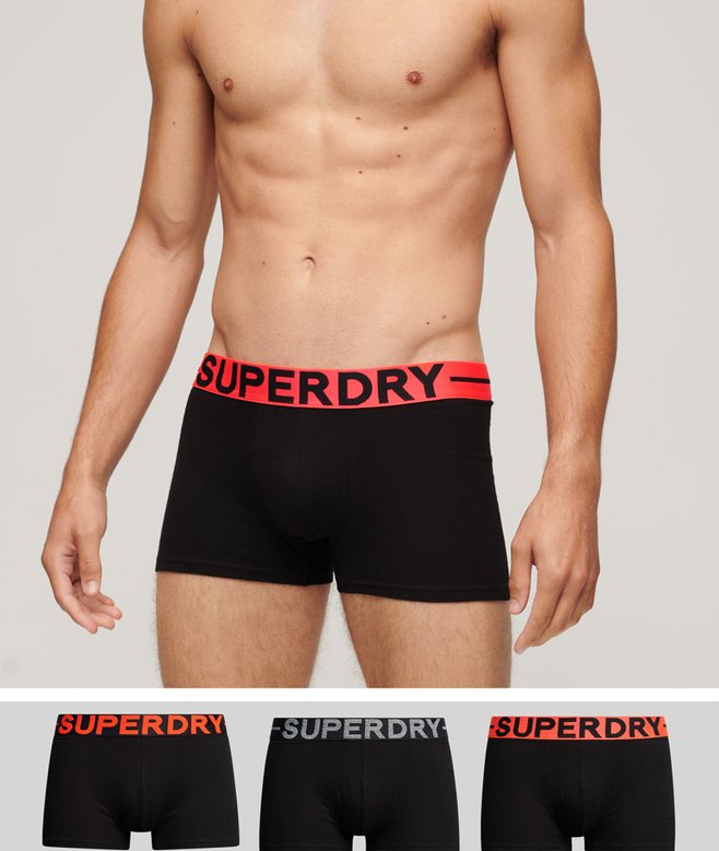 superdry Pack de tres calzoncillos de corte clásico de algodón orgánico