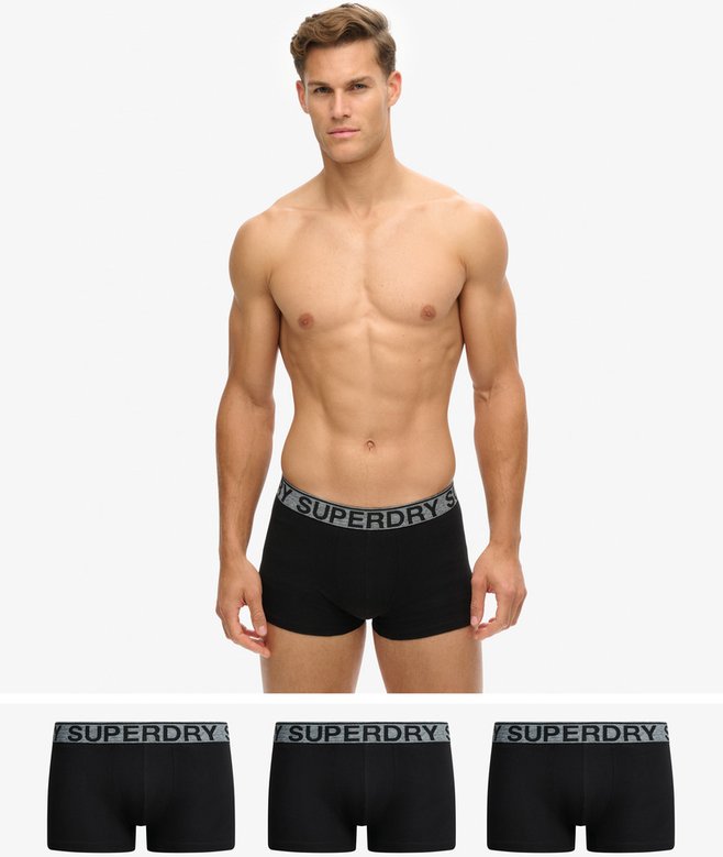 superdry Pack de tres calzoncillos de corte clásico de algodón orgánico
