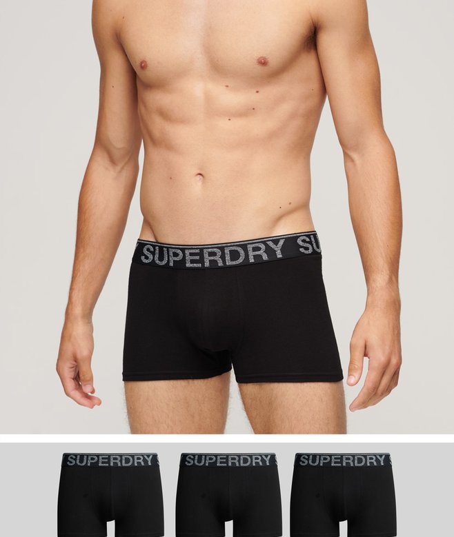 superdry Pack de tres calzoncillos de corte clásico de algodón orgánico
