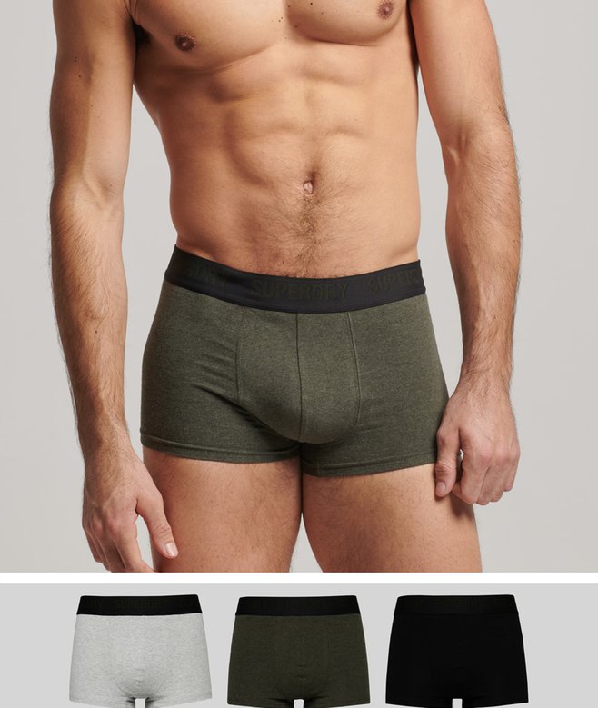 superdry Pack de tres calzoncillos de corte clásico de algodón orgánico