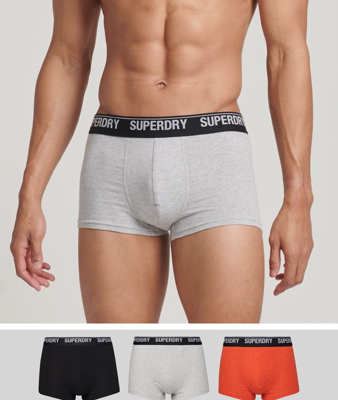 superdry Pack de tres calzoncillos de corte clásico de algodón orgánico
