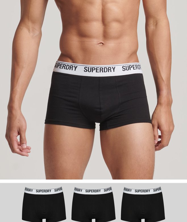 superdry Pack de tres calzoncillos de corte clásico de algodón orgánico