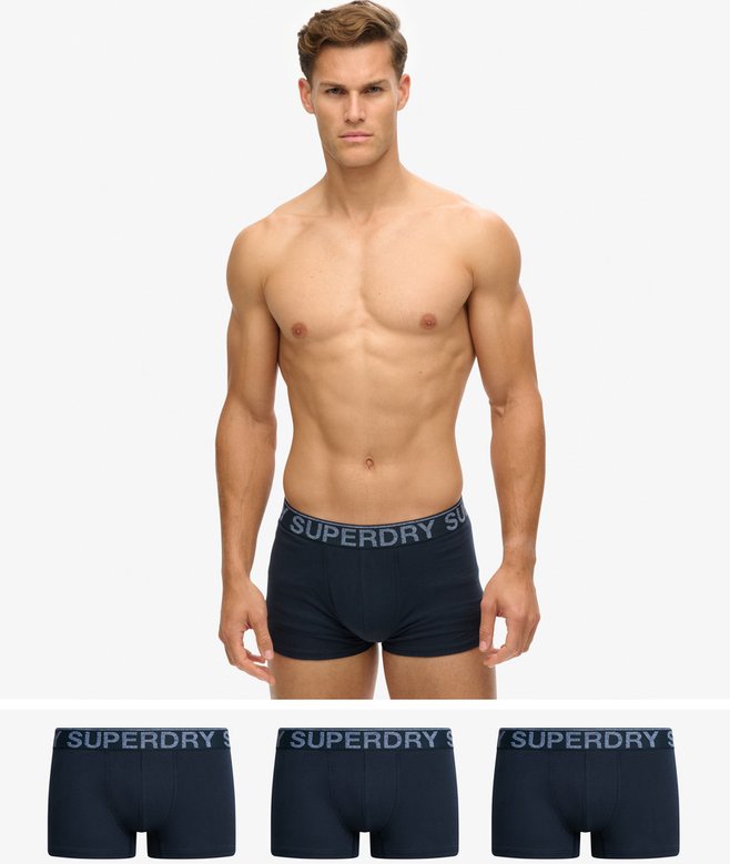 superdry Pack de tres calzoncillos de corte clásico de algodón orgánico