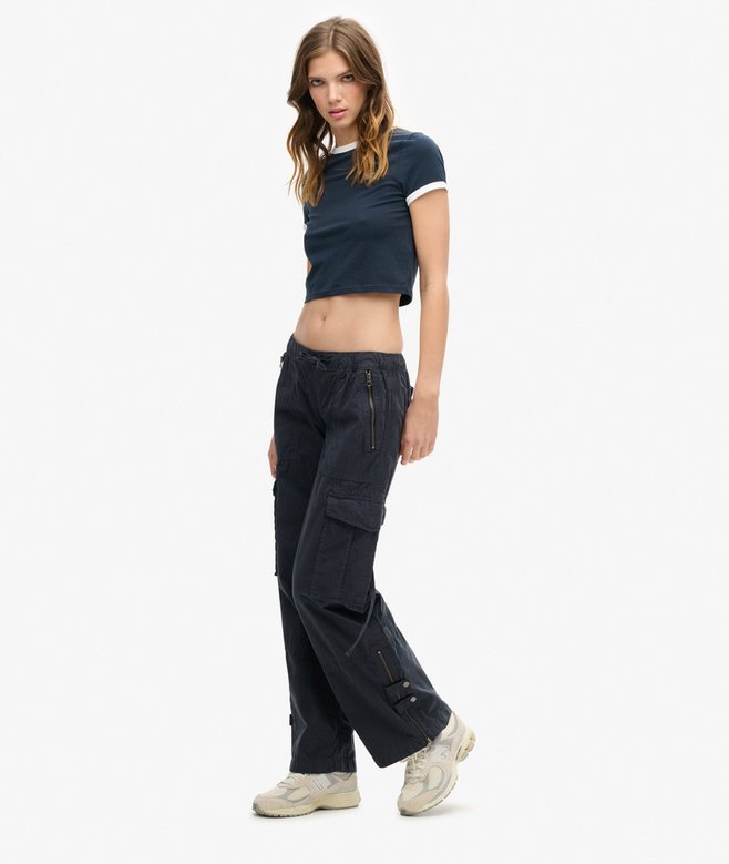 Superdry Pantalones Cargo De Pernera Ancha Y Talle Bajo