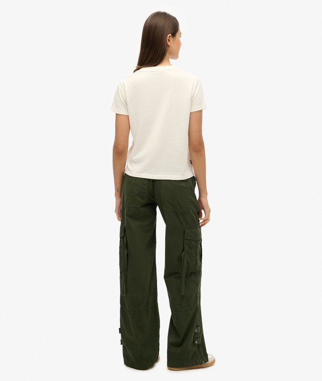 Superdry Pantalones Cargo De Pernera Ancha Y Talle Bajo