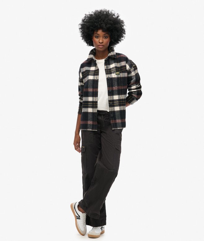 superdry Pantalones cargo de pernera ancha y talle bajo