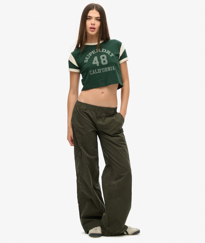 Superdry Pantalones Cargo De Talle Bajo Con Bordado