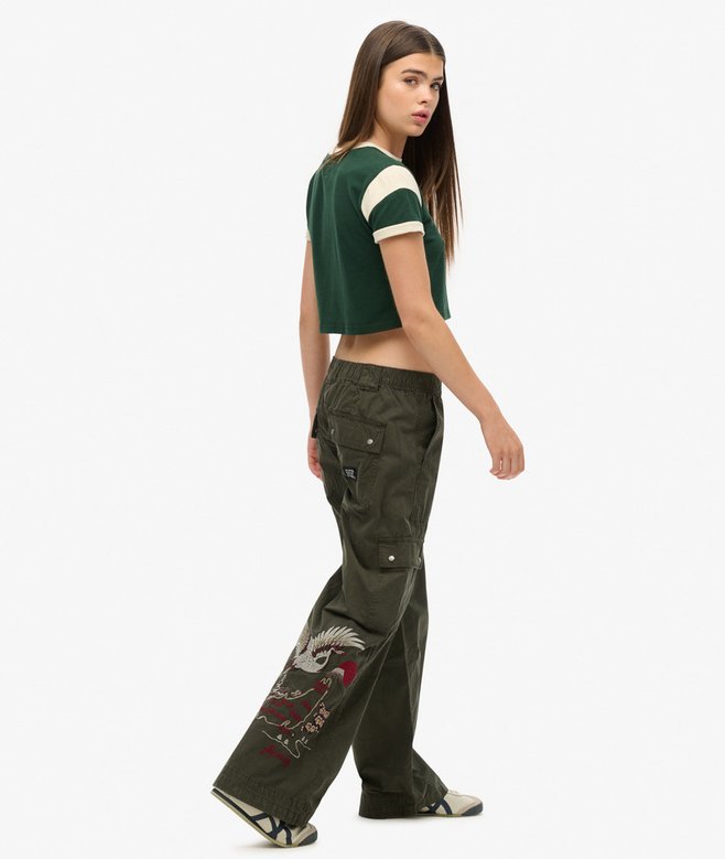 Superdry Pantalones Cargo De Talle Bajo Con Bordado