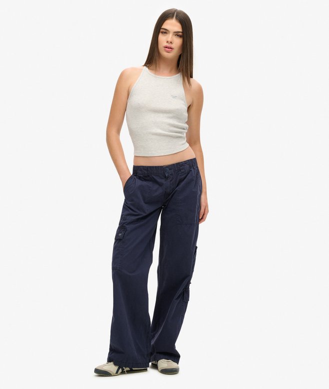 Superdry Pantalones Cargo De Talle Bajo Con Bordado