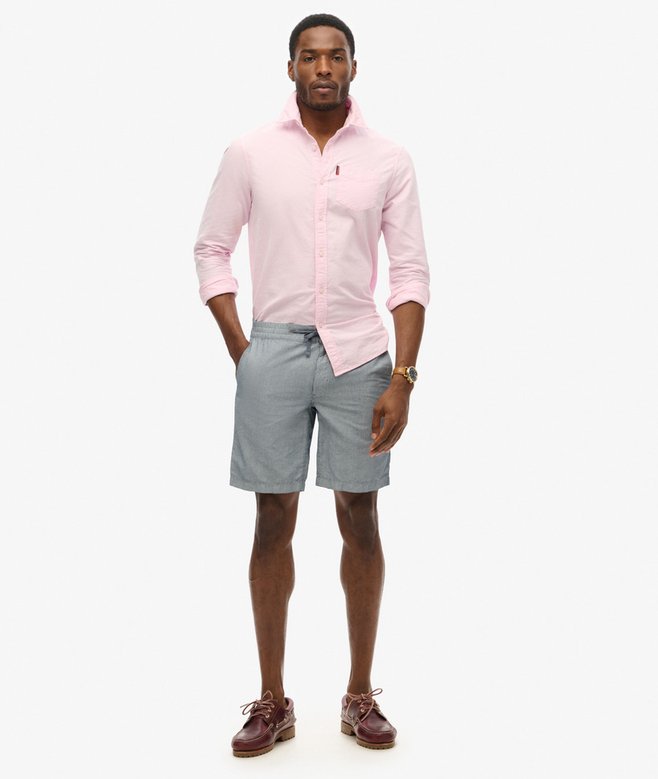 superdry Pantalones cortos de lino con cordón de ajuste