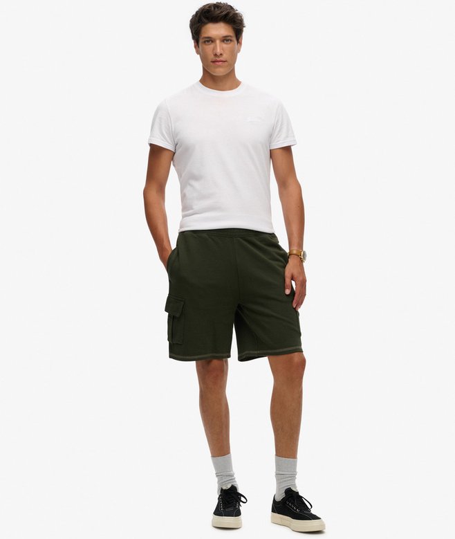 superdry Pantalones cortos tipo cargo con pespuntes en contraste